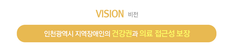 비전(VISSION): 인천광역시 지역장애인의 건강권과 의료접근성 보장