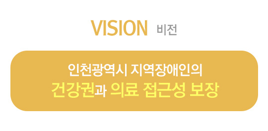 비전(VISSION): 인천광역시 지역장애인의 건강권과 의료접근성 보장